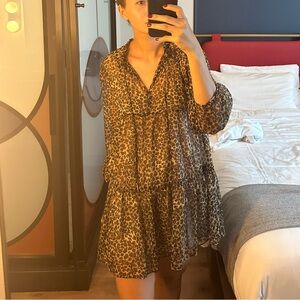 Zara Animal Print Sheer mini dress